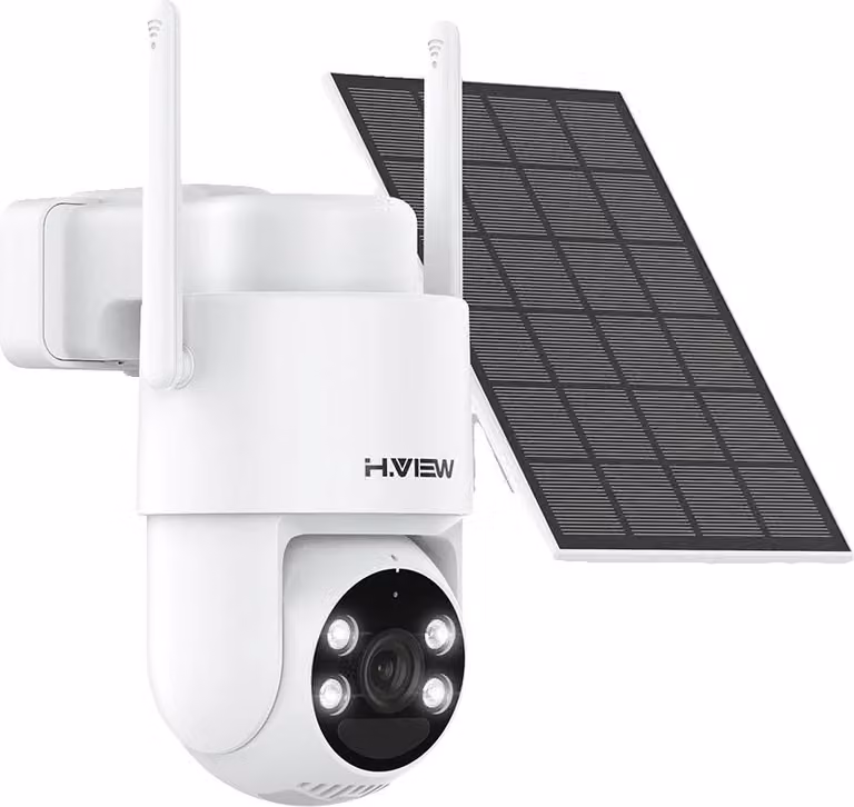 Telecamera wireless per esterni, risoluzione 3MP, angolo di visione di 90 gradi, alimentazione a batteria, audio bidirezionale, alimentazione a energia solare