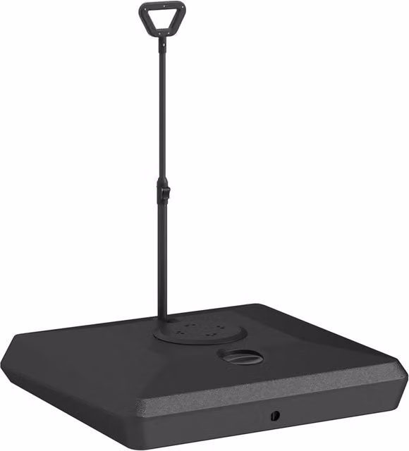 Base per ombrellone a sbalzo Giordanoshop in plastica HDPE nero, riempibile con acqua o sabbia, L/P/H: 95 x 95 x 117 cm