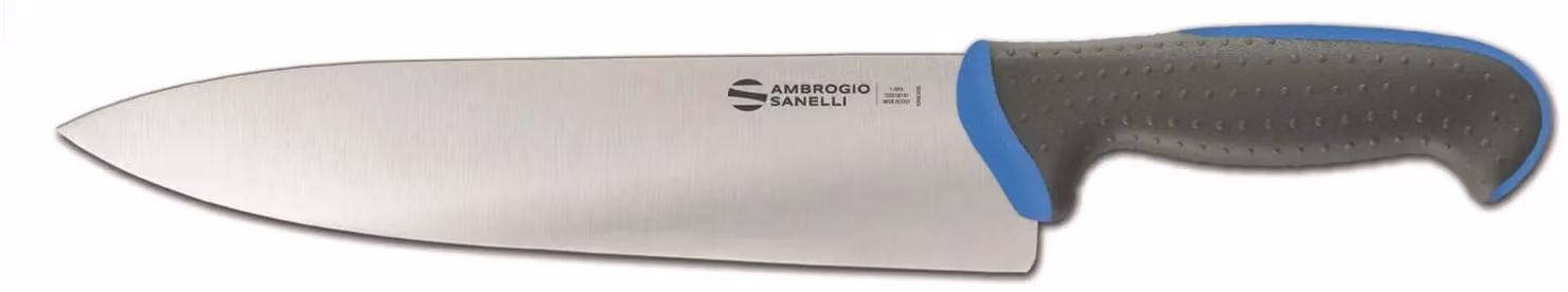 Coltello Trinciante cuoco, lama cm 24, colore blu, linea Tecna