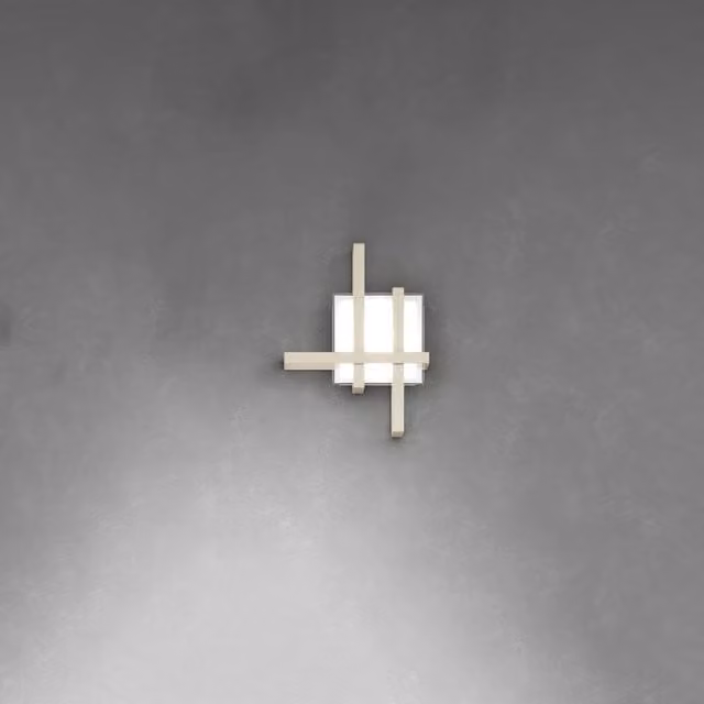 Plafoniera Industrial-Minimal Cross Top Light in Metallo Sabbia e Vetro Bianco, 2 Luci E27, Diametro: 50 cm