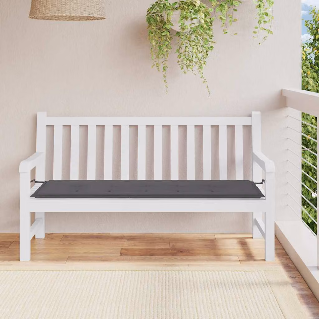 vidaXL Cuscino per Panca Antracite in Tessuto Oxford Idrorepellente e Traspirante L/P/H: 150 x 50 x 3 cm