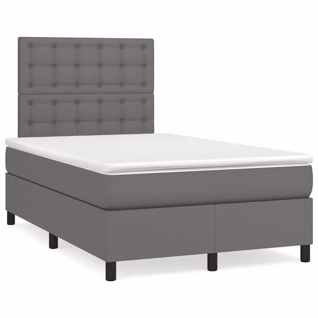 vidaXL Giroletto con Materasso Ibrido e Illuminazione LED Grigio L/P/H: 120 x 200 x 123 cm