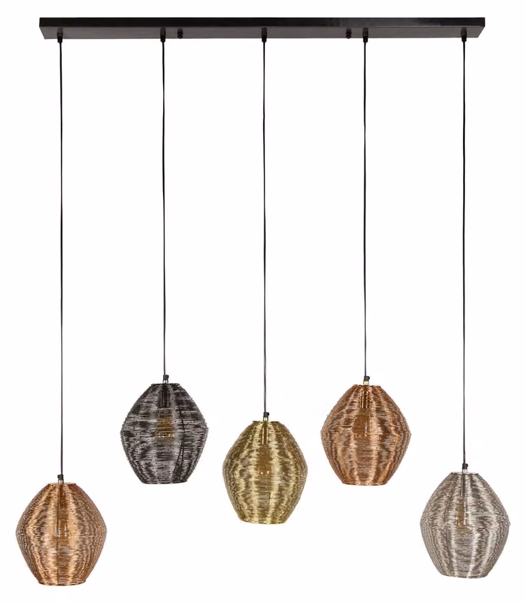Lampada da soffitto FURNLUX Web argento, ottone e rame 118 cm / Colore principale: nero / Dimensioni: 118 x 150 x 26 cm