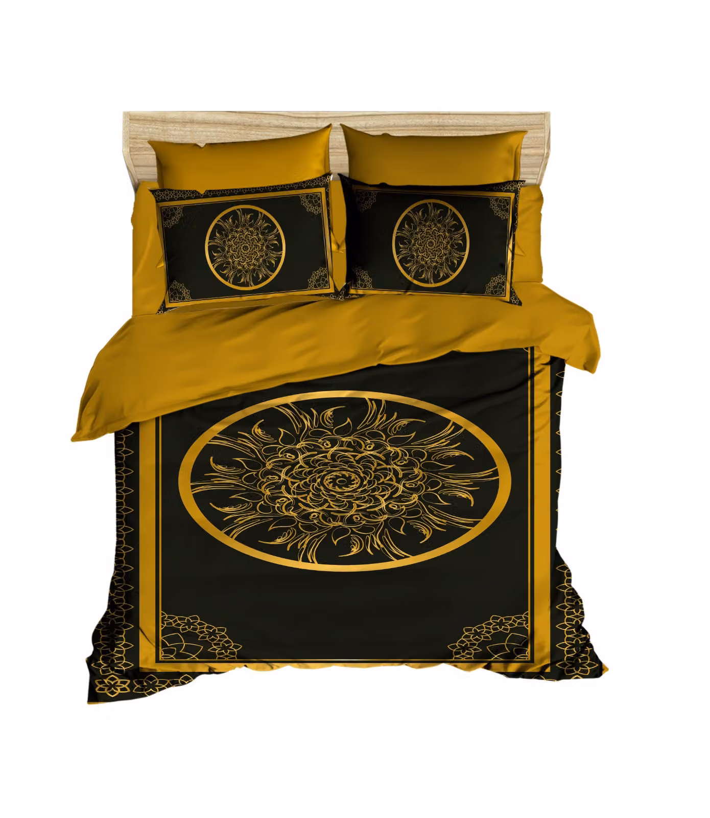 L'Essentiel Linge de Maison, Adal- PRF1142, Nero, Oro, Piumoni, Parte superiore del piumone e federa: 100% microsatinato di poliestere