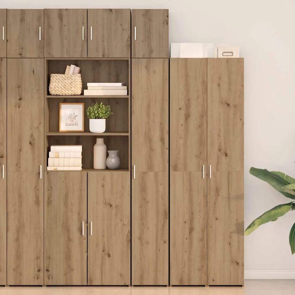 Armadio da parete vidaXL in Rovere con ripiani e ante, L/P/H: 30 x 42,5 x 225 cm
