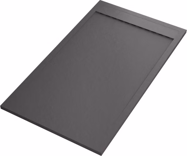 Piatto doccia in marmo resina grigio scuro pietra cemento prestige, misura 80x190