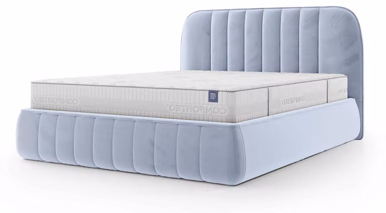 Letto imbottito con contenitore Carla, Eismorgen, 140 x 200 cm