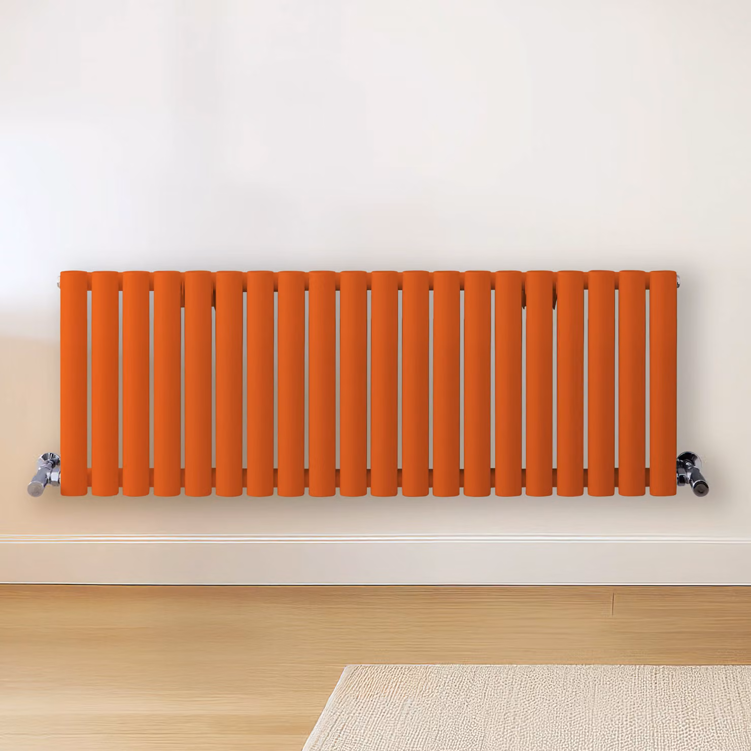 Radiatore di Design Orizzontale  Arancione (Sunset Arancione) -  400mm x 1180mm  - Pannello Doppio  - Revive