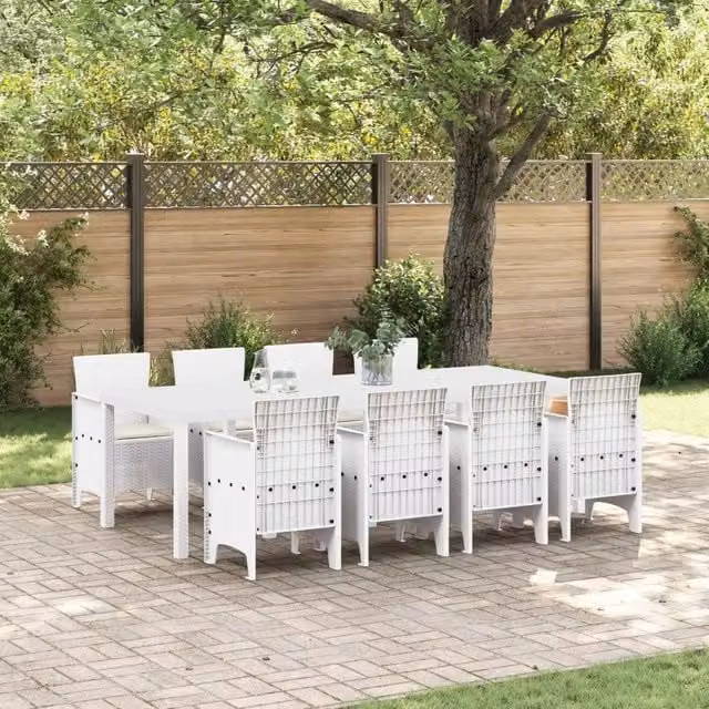 Set da Pranzo per Giardino 9 pz Grigio chiaro Polipropilene 3378751