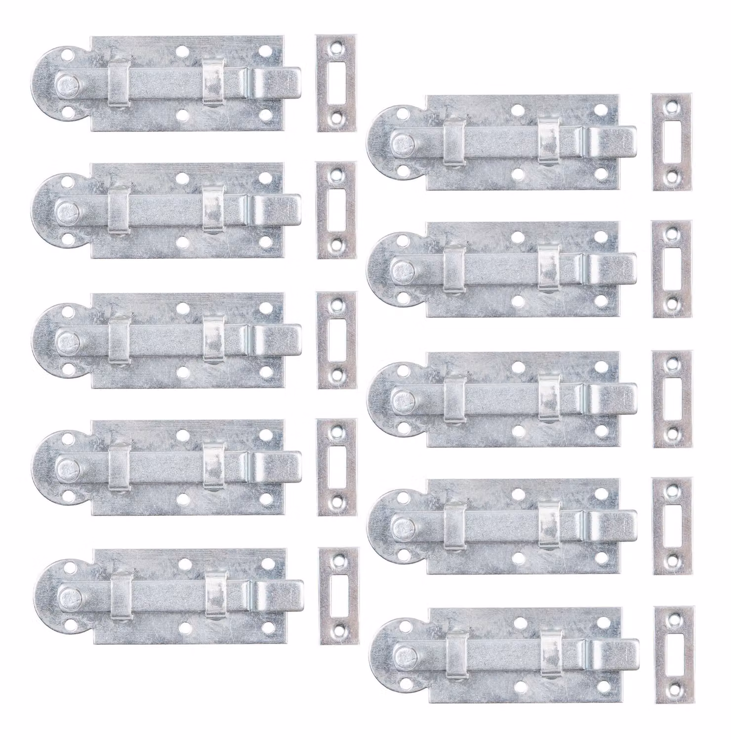 Alberts 823368 Scrocco per finestra, a manovella, con piastra di riscontro, zincato blu, piastra 80 x 30 mm, set da 10