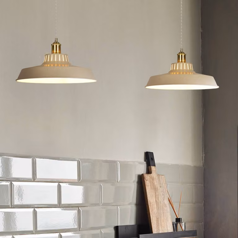 COREP Lampada a sospensione Thelma, dimmerabile, Crema / Ambra, Soggiorno / Sala da pranzo, Metallo, Lampada a sospensione