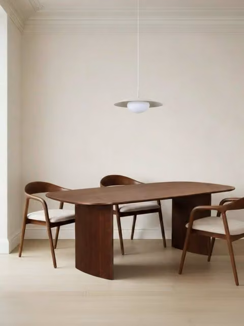Tavolo da pranzo rettangolare Shira Kenay Home in impiallacciatura di noce marrone, L: 220 cm, H: 76 cm
