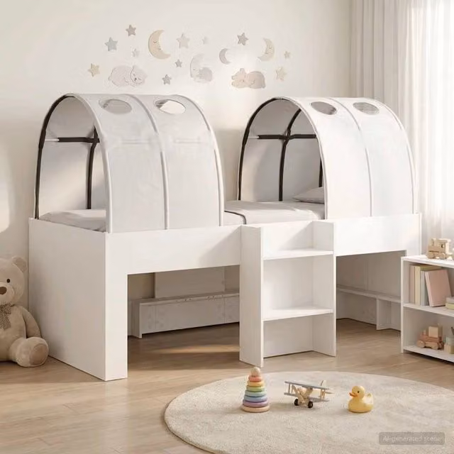 Letto con Tunnel 3 pz Bianco Legno ingegnerizzato 3423575
