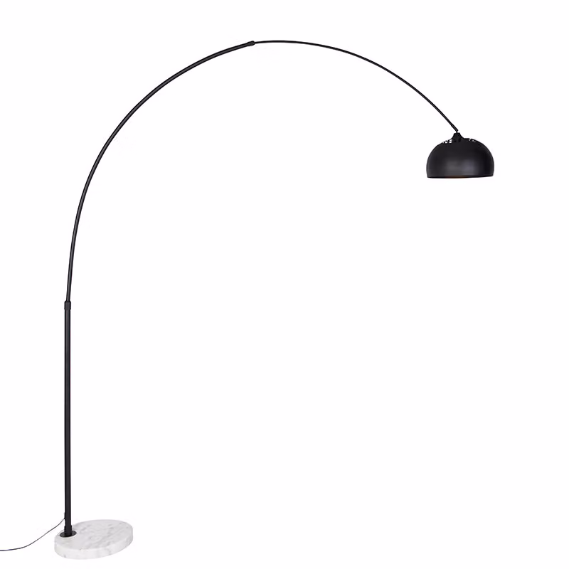 Lampada ad arco moderna in bianco e nero, regolabile, XXL