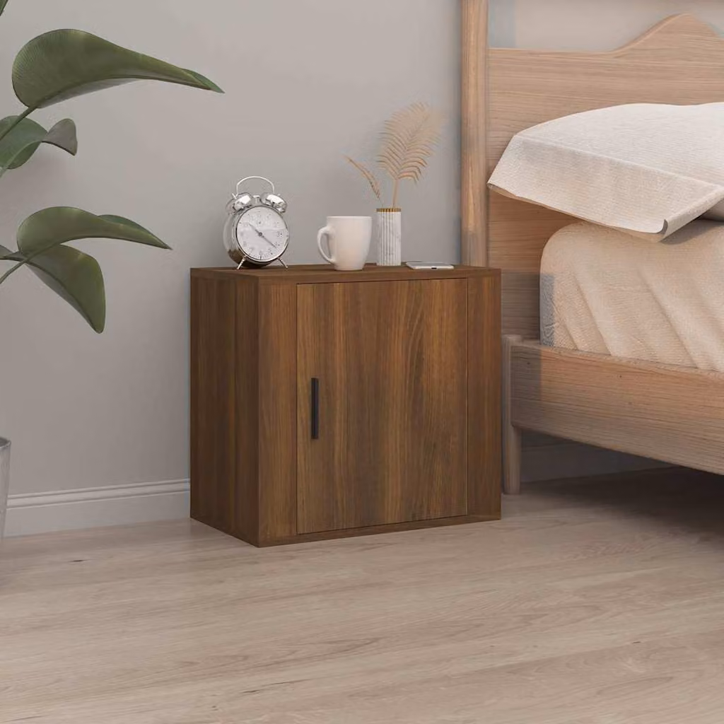 Comodino a muro moderno vidaXL in rovere marrone L 50 cm, P 30 cm, H 47 cm