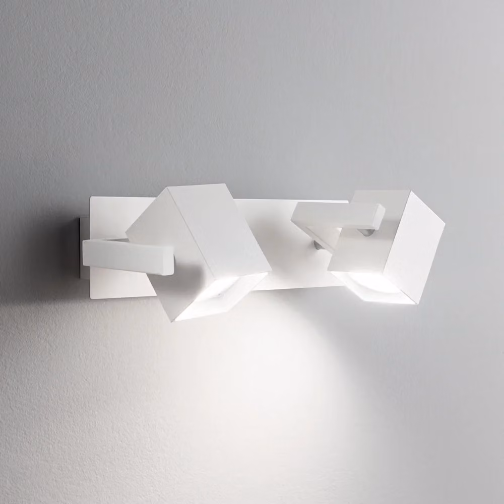 Applique Moderna Mouse IDEAL LUX in Metallo Bianco e Cromo con 2 Luci Gu10 Regolabili – 2