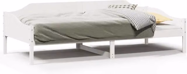Letto singolo per adulti DESIGN IN in legno massello di pino bianco laccato L: 80 cm, P: 200 cm – 1