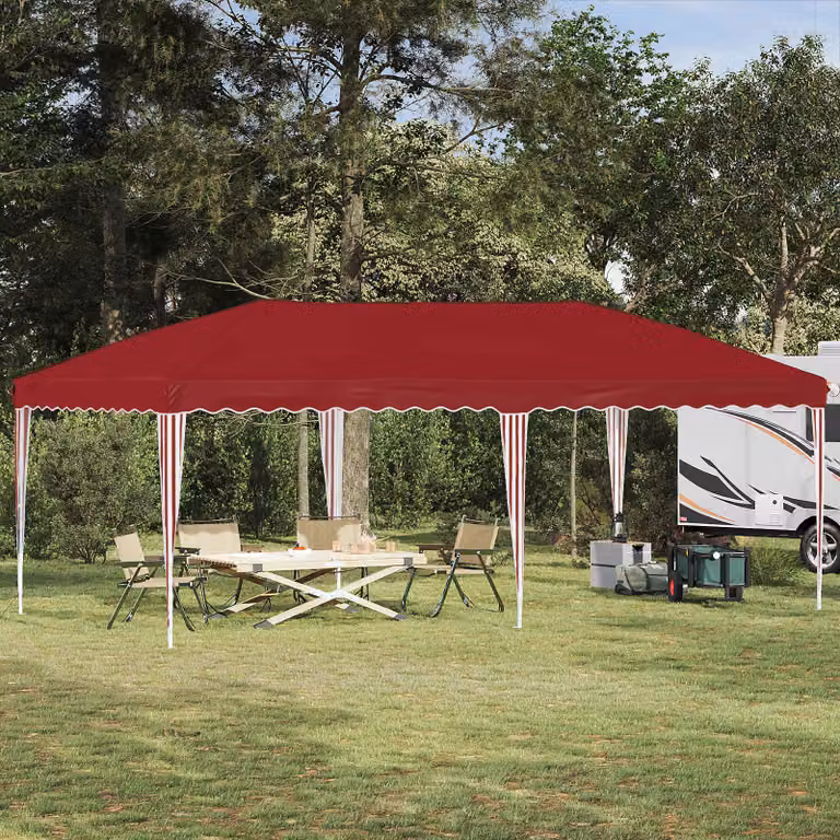 vidaXL Tenda per feste a pop-up rossa L: 575 cm, P: 290 cm, H: 245 cm