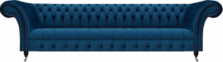 Luxuriöses Blaues Chesterfield Sofa Polstercouch Designer Textil Sofa