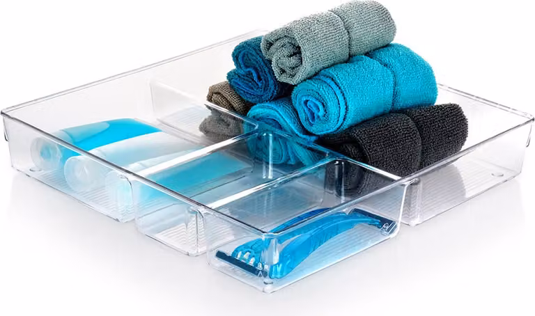 Contenitore organizer cucina bagno ufficio scatola con scomparti 31 cm