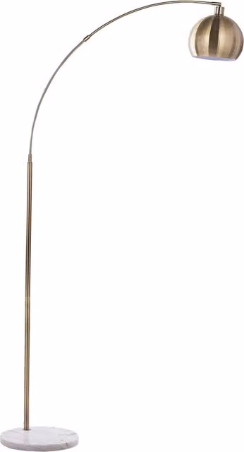 Lampada da terra BELIANI in ottone e marmo con paralume orientabile stile industriale, colore oro/ottone, Altezza: 210 cm – 1