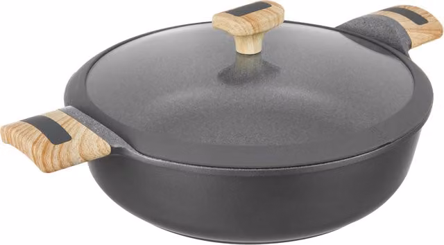 Casseruola Kasanova Evolution con coperchio in vetro, antiaderente, grigia, Diametro: 28 cm