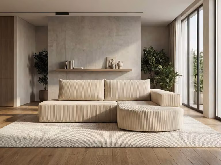 Elegante set di divani ARABELLA - bianco sporco, angolo destro