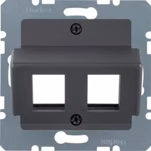 Berker 14641606 Piastra centrale per prese modulari Krone, antracite opaco/velluto, sistema a piastre centrali