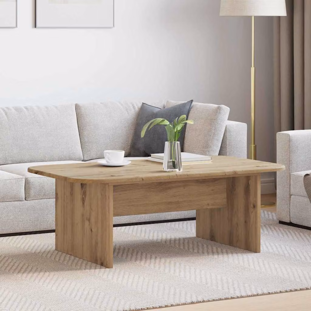 vidaXL Tavolino da salotto moderno in legno color rovere, L 93 cm x P 53 cm x H 33 cm