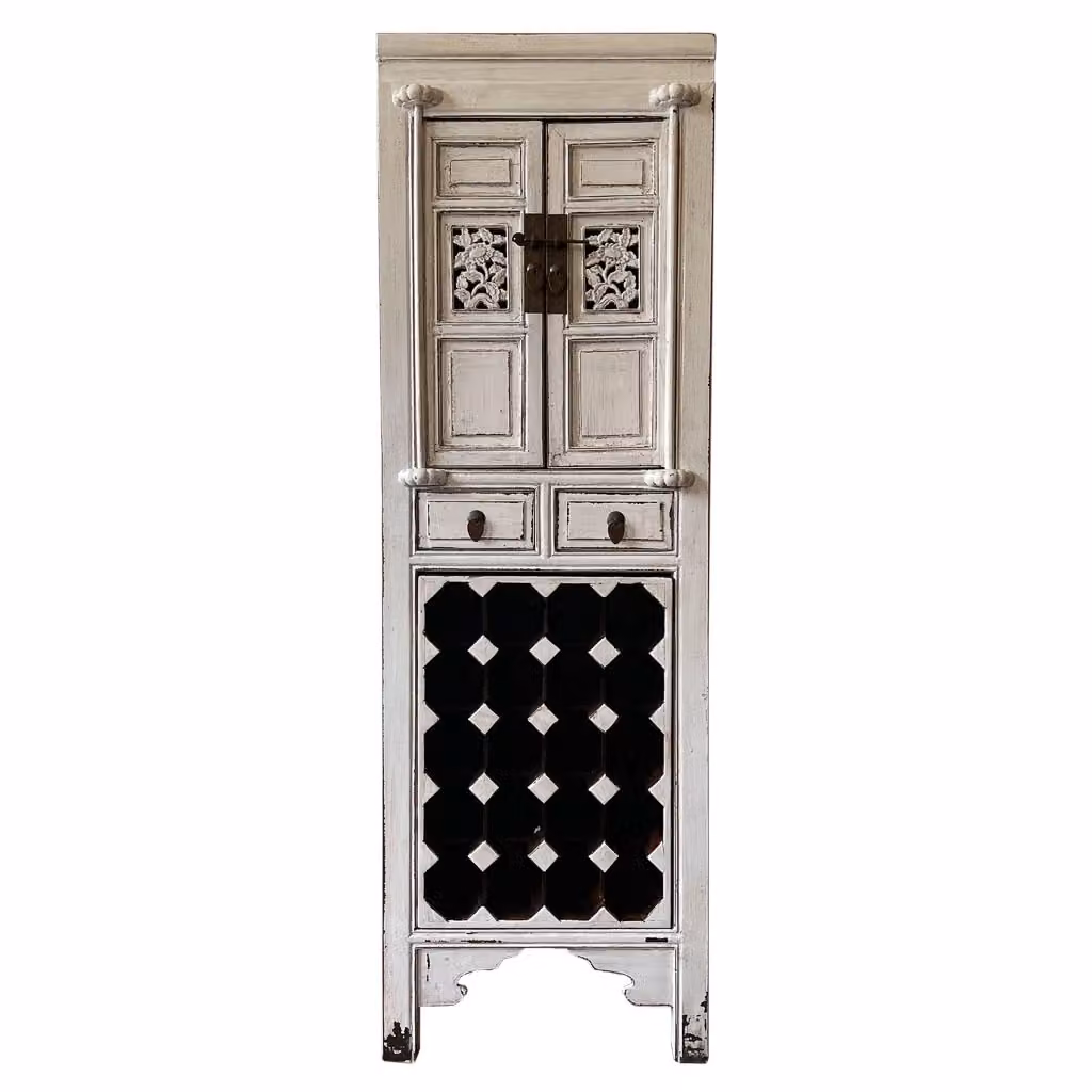 Mobile portabottiglie in legno e metallo WANDERLUST DECO bianco L: 55 cm, P: 45 cm, H: 170 cm – 2