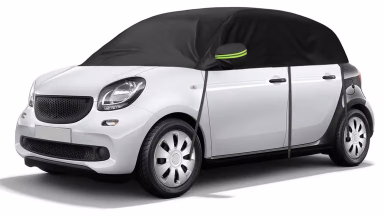 Copertura impermeabile per auto, adatta a garage parziali, per Smart Forfour dal 2014 al 2021, colore nero