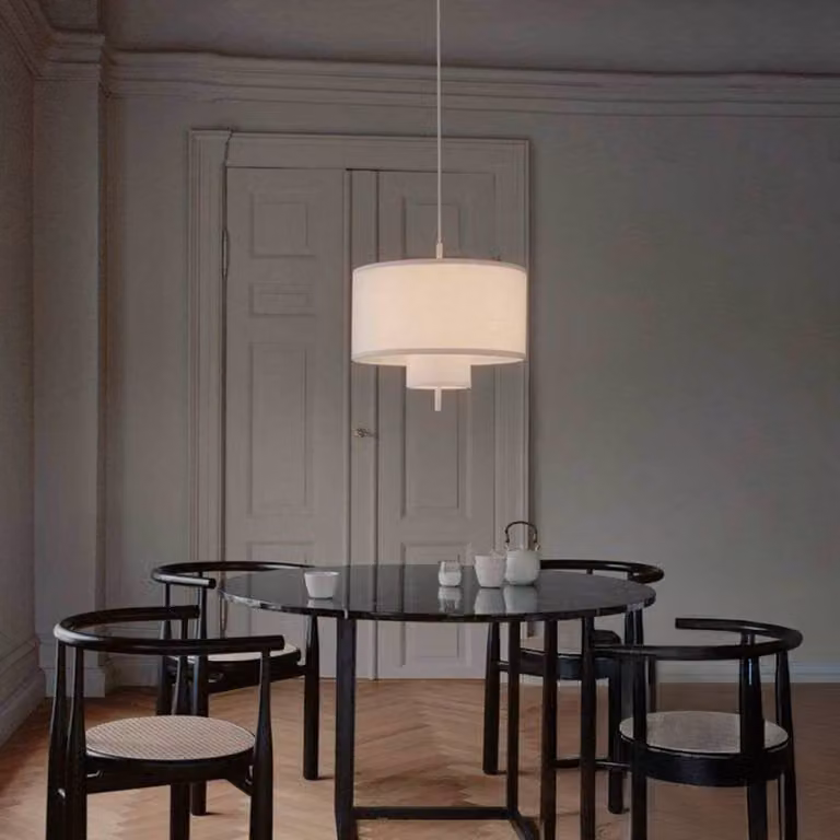 New Works Lampada a sospensione Margin, dimmerabile, Soggiorno / Sala da pranzo, Tessuto / Stoffa / Seta, Scandinavo, Lampada a sospensione