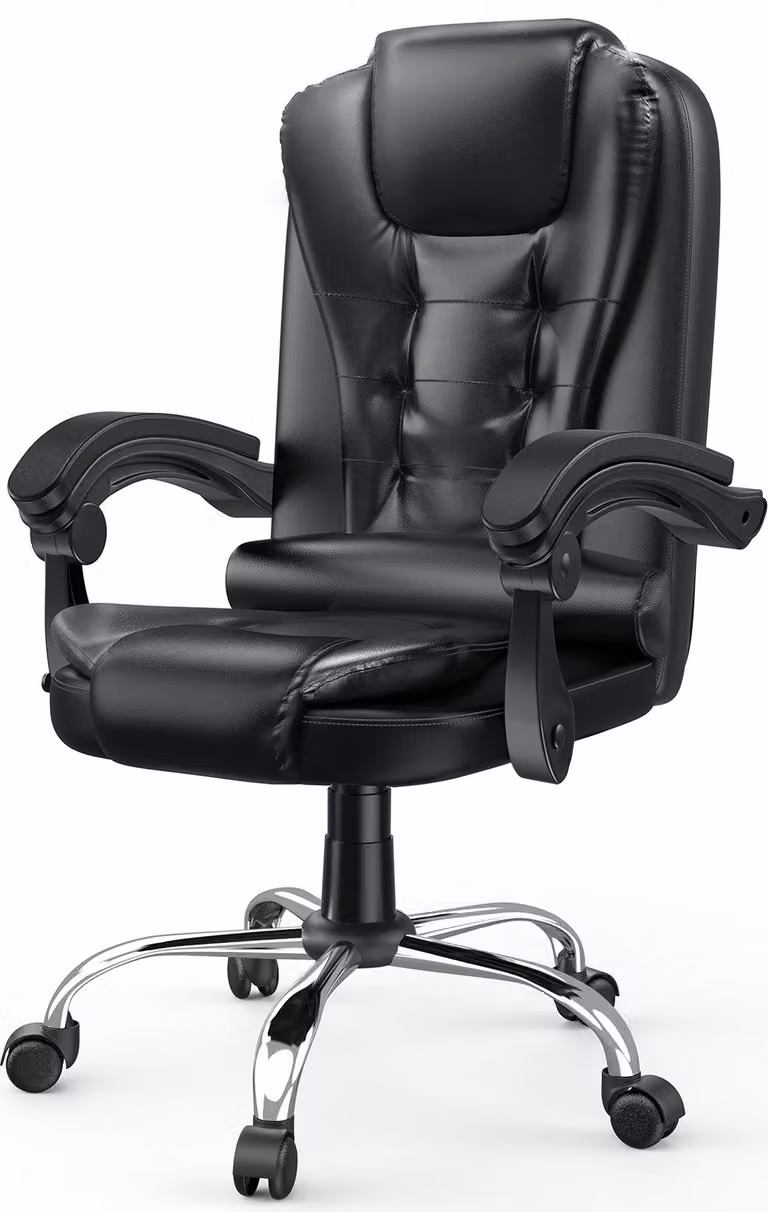 Sedia da ufficio ergonomica - Sedia da ufficio Bigzzia con schienale alto e altezza regolabile - Sedia girevole in Finto cuoio - reclinabile per ufficio