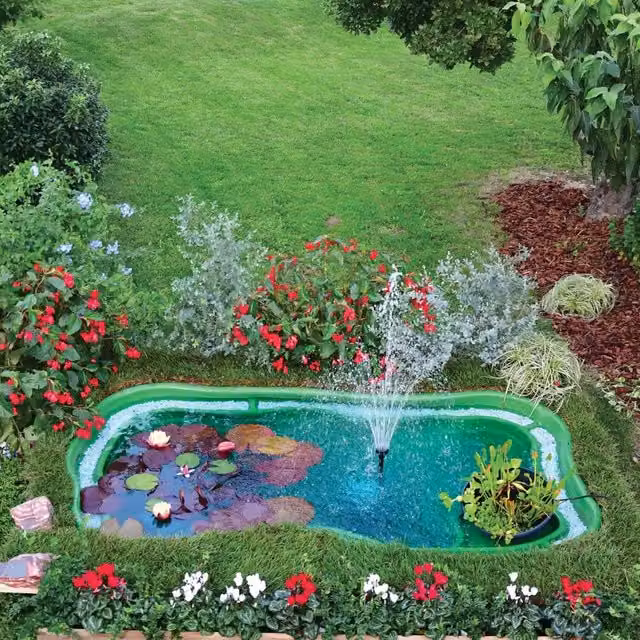 Laghetto Artificiale da Giardino 235x140x60 cm in Polietilene 1000 Litri Verde