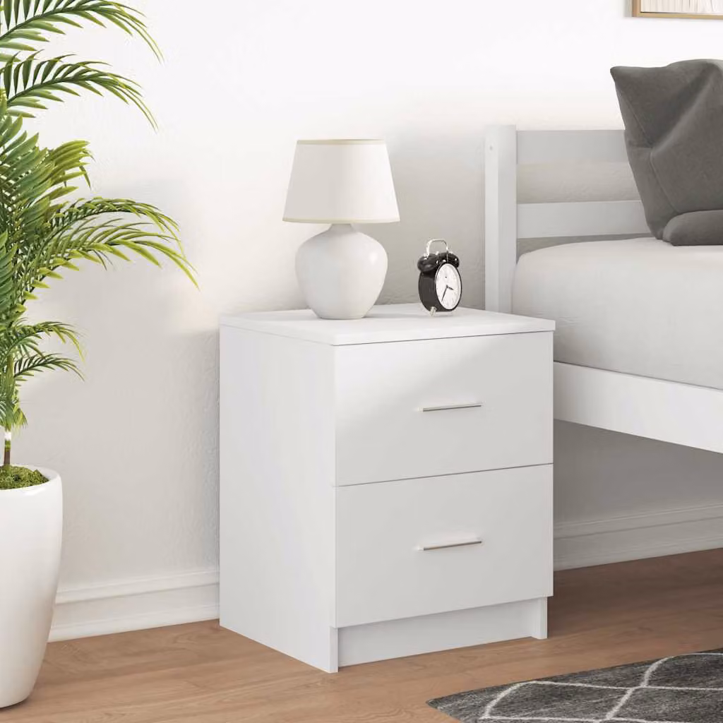 Comodino sospeso vidaXL con 2 cassetti bianco opaco L: 40 cm, P: 36 cm, H: 50 cm