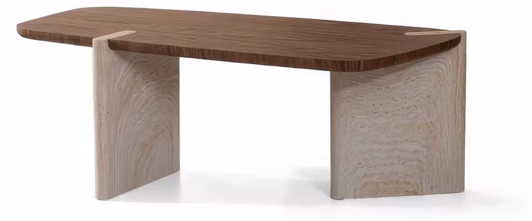 Tavolino da caffè moderno, color marrone, design elegante e lussuoso, ideale per il soggiorno, realizzato in legno