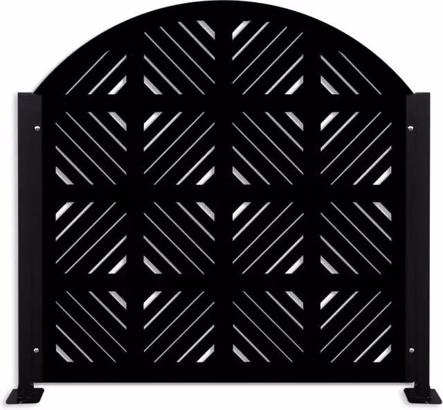Ringhiera Signorbit rettangolare in metallo rivestito in PVC nero opaco L: 118 cm, P: 118 cm, H: 118 cm