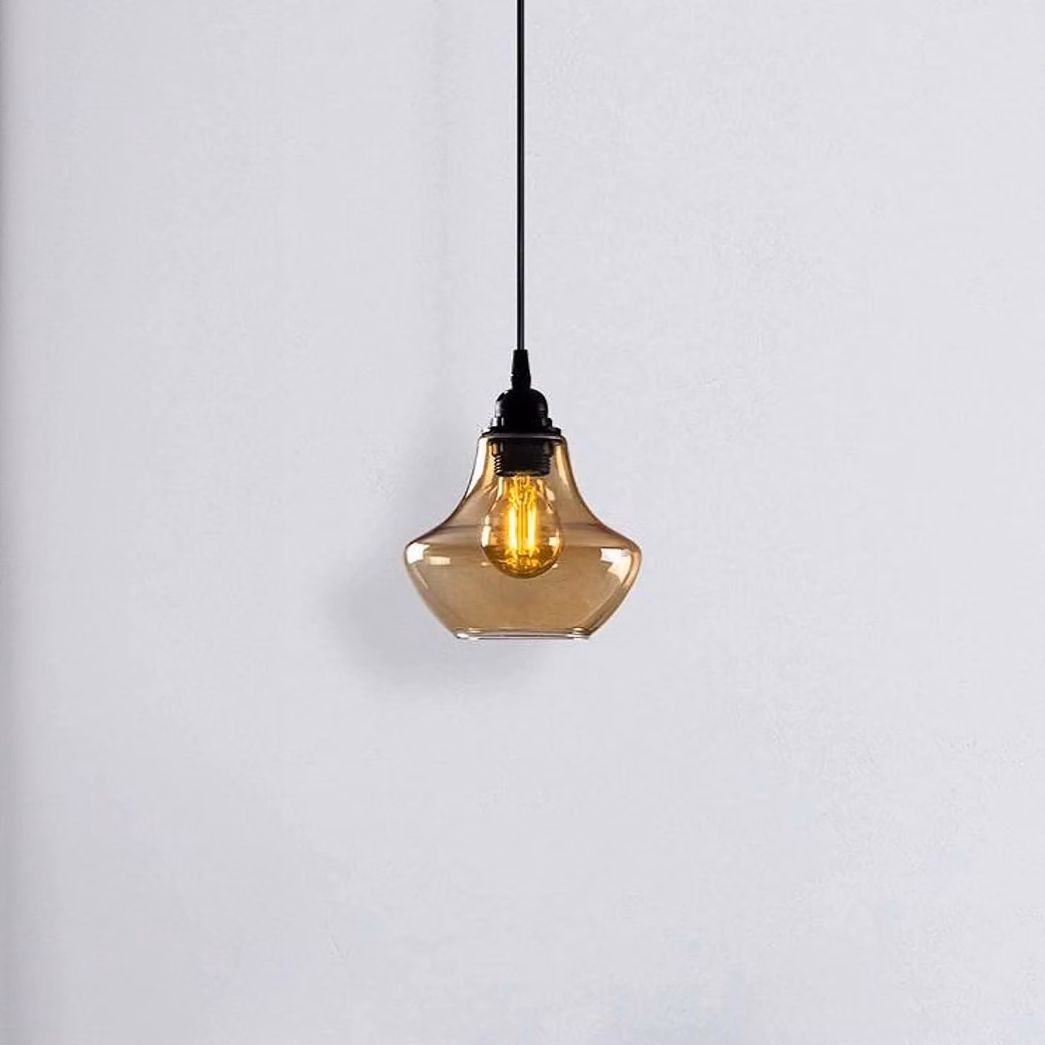 Lampada a sospensione in vetro Gold 050 Opviq, dimmerabile, Ottone / Oro, Soggiorno / Sala da pranzo, Vetro, Lampada a sospensione