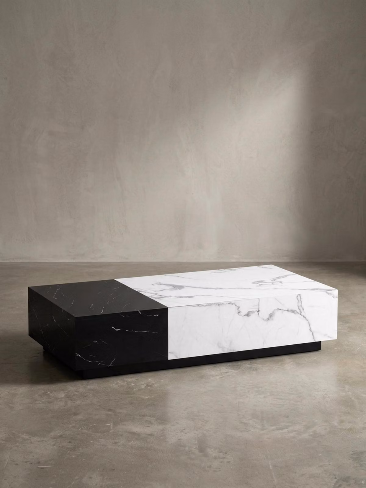 Tavolino da salotto 120x60x28 cm Bianco Nero Tavolino da salotto effetto marmo Moderno, Tavolino da salotto basso rettangolare con cassetti, Tavolino da salotto con contenitore, Tavolino da caffè grande