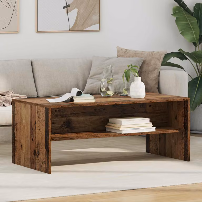 vidaXL Tavolino da salotto moderno in legno marrone L: 100 cm, P: 50 cm, H: 40 cm