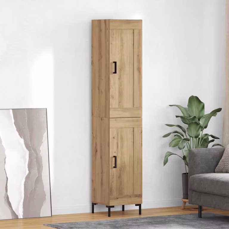 Credenza moderna vidaXL in rovere marrone per cucina e sala da pranzo L/P/H: 34,5 x 34 x 180 cm