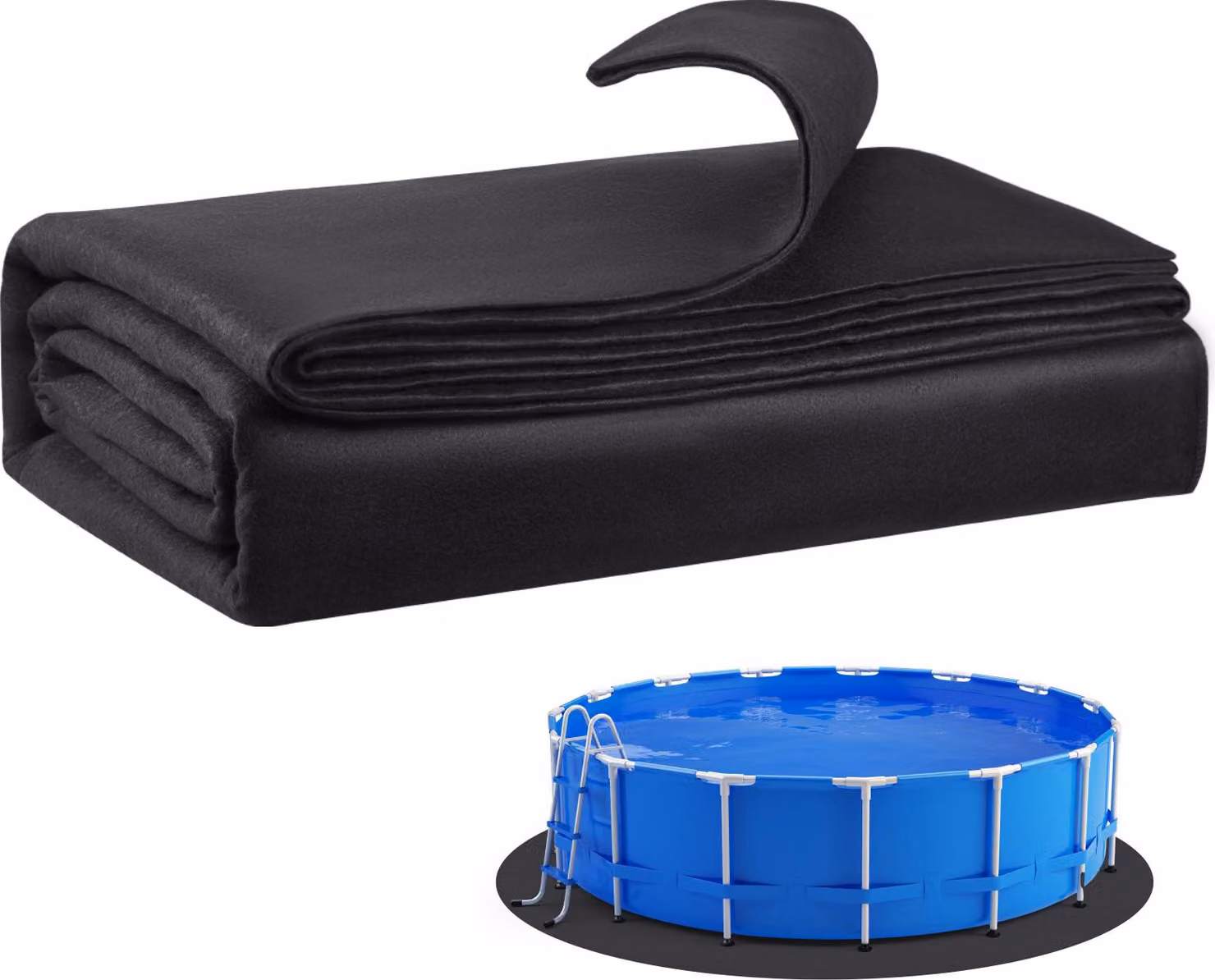 Sottofondo per piscine SucceBuy, 4,5 m, per piscine fuori terra, liner per piscine resistente, protegge dai danni, tappetino per piscine in robusto materiale geotessile, aumenta la durata del liner della piscina