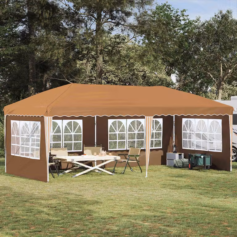 Maison Exclusive - Tenda pop-up per feste, dimensioni 574 x 289 x 245 cm, colore beige