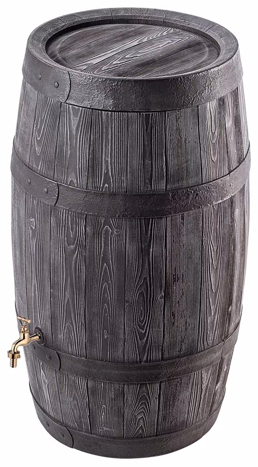 Contenitore in plastica effetto legno - Capacità 250 litri - Con coperchio e rubinetto - Resistente al gelo - Adatto per giardino e uso esterno