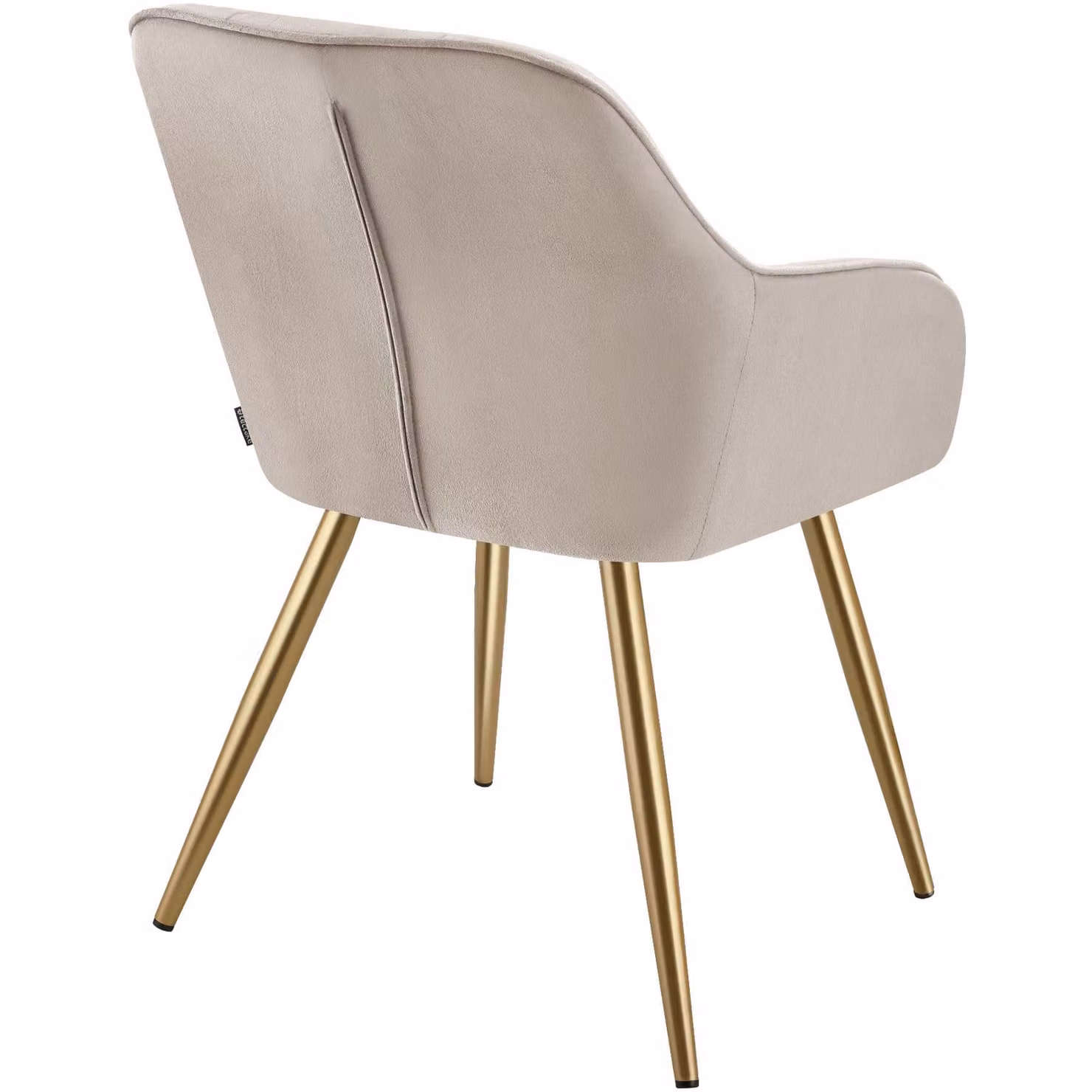Sedia Marilyn TecTake in velluto trapuntato beige e oro per soggiorno e sala da pranzo – 2