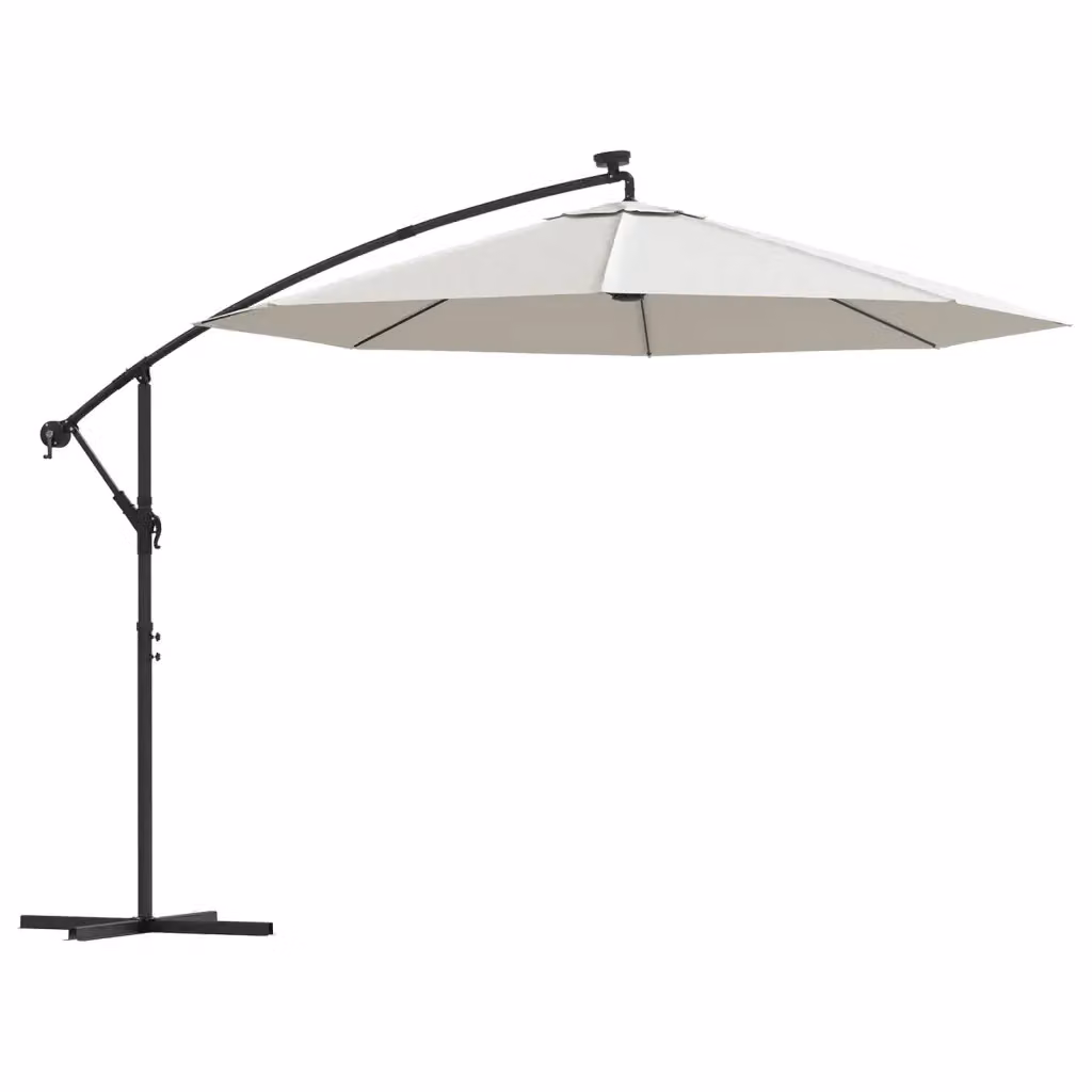 Ombrellone Pensile MERCATOXL con Luci LED, Colore Sabbia, Diametro: 300 cm – 2