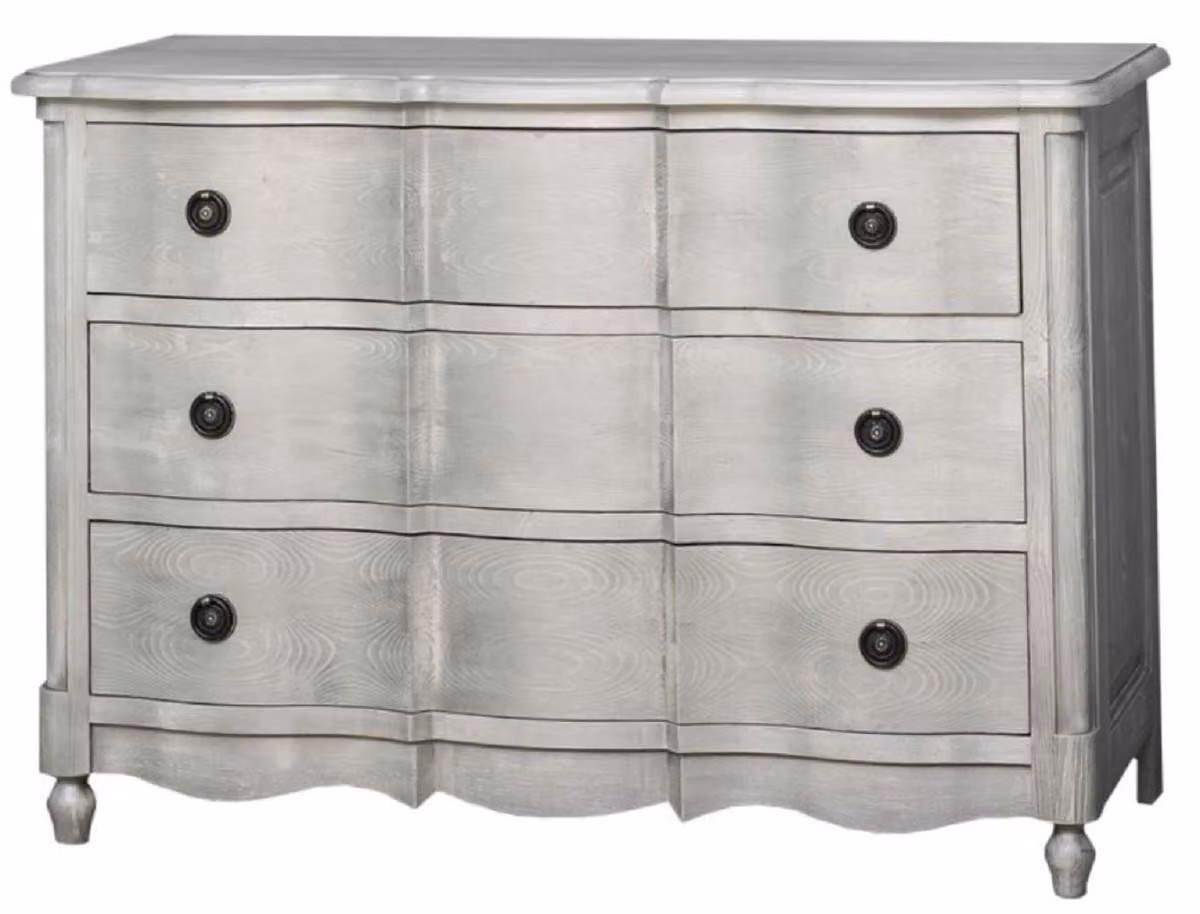 Casa Padrino Cassettone barocco a 3 cassetti grigio/nero 130 cm - Mobili in stile country