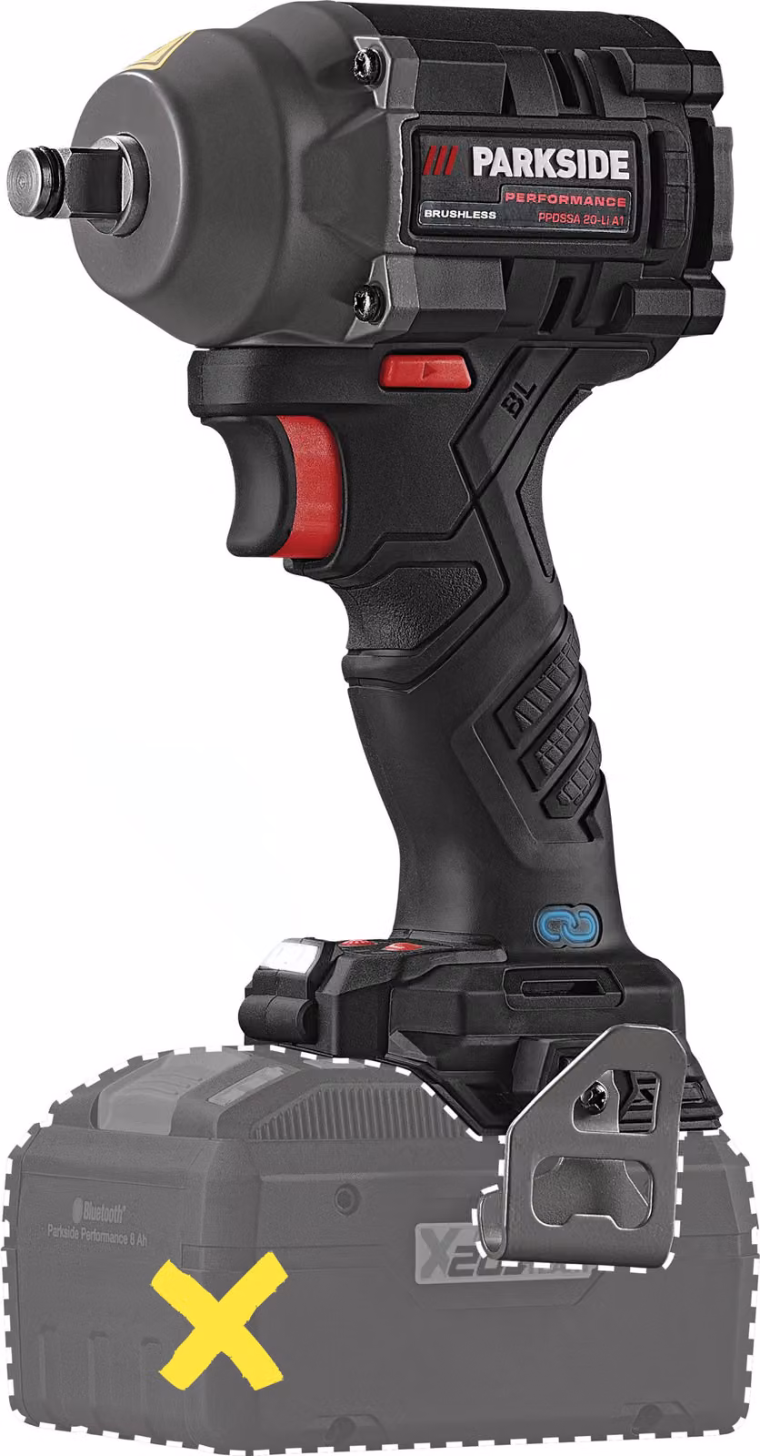 Avvitatore a impulsi a batteria PARKSIDE PERFORMANCE® 20 V "PPDSSA 20-Li A1", senza batteria e caricabatterie