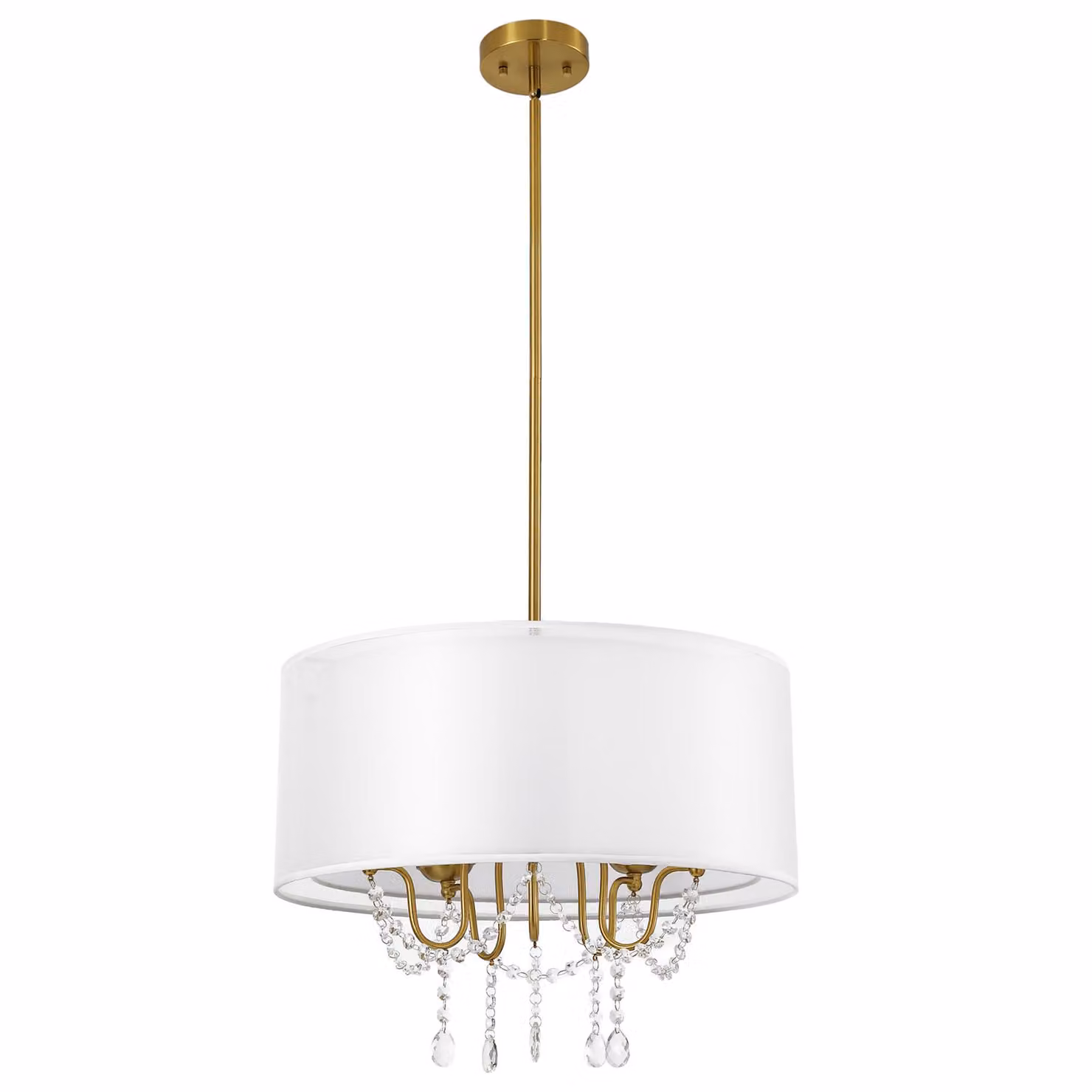Lampadario dorato, lampada a sospensione moderna con 5 luci, regolabile in altezza, ideale per la sala da pranzo, attacco E14, lampadine non incluse