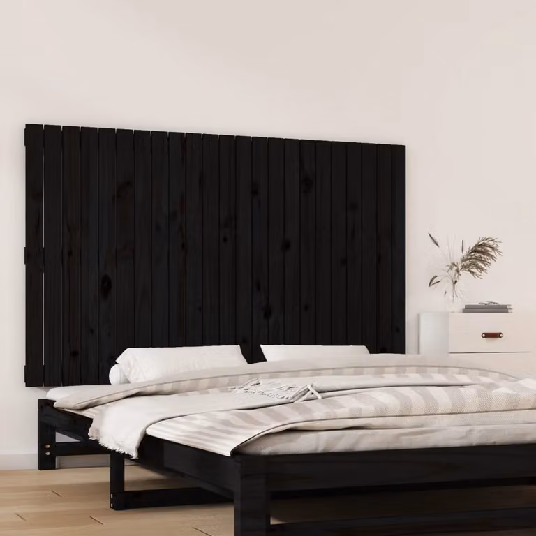 Testiera da parete vidaXL in legno massello di pino nero L: 147 cm, P: 3 cm, H: 90 cm